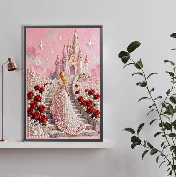 Diamond Painting Perlen Prinzessin und Ihr Schloss